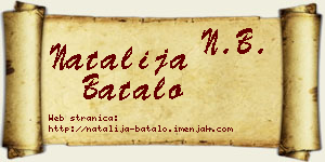 Natalija Batalo vizit kartica